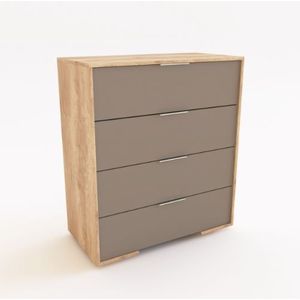 Comoda Delos Dld02Rngc 4C 90X80X40 Roble Nebraska Natural/Gris Cubanita