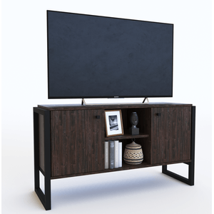 Mesa Tv Delos DST03RT Rack Hierro 1.27 m Roble Termo
