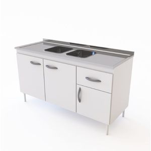 Bajo mesada Cc Delos Dl604Br 140X82X47 3P 1C Blanco