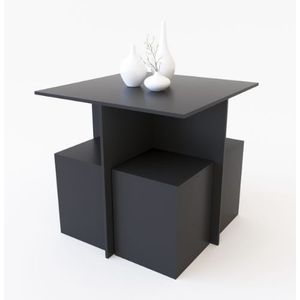 Mesa Comed Delos Dsm04Gs C/ 4 Asient Cubo 80X76X80 Gris Sombra
