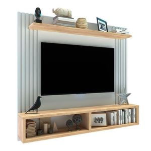 Mesa Tv Delos Dro01Rnbl Rack 140X125X23 Tv60" Roble Nebraska Natural /Blanco Laca