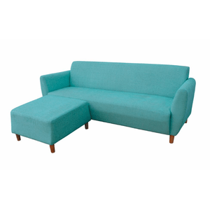 Sofa Frontera Rinconero Aereo  + Puff Color Gris