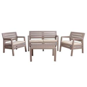 Juego de Jardin PARIS SET 2 VOSS 2000 1 Sillon 2 Cuerpos, 2 Sillones Individuales con Mesa Auxiliar Capuchino