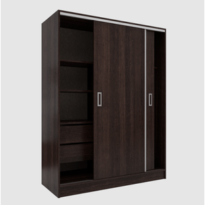 Placard ORLANDI 3160 SUAVE 138X184X53 2 Puertas 2 Cajones Wengue