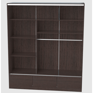 Placard ORLANDI 3121 PREMIUM 182X211X60 3 Cajones a la Vista 2 Puertas Wengue