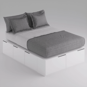 Cama 2 Plazas EMC BOX 1.40 x 1.90 6 Cajones 2 Zapateros Blanco