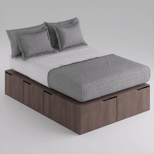 Cama 2 Plazas EMC BOX 1.40 x 1.90 6 Cajones 2 Zapateros Wengue