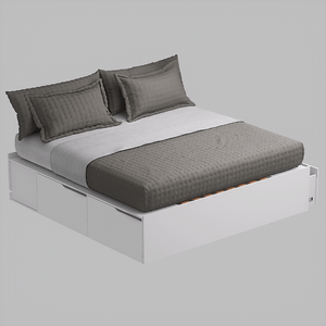 Cama 1 1/2 Plazas EMC ECO BOX EXTENSIBLE 0.90 A 2.00 4 Cajones Blanca